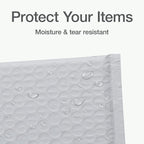 Quality Park Bubble Mailers, 4 x 8 Shipping Envelopes, Self-Seal, Durable White Padded Envelopes, Redi-Strip Peel Off Closure, 50 Per Box (QUA85929)
