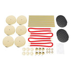 6 Pcs Stanchions with Red Velvet Ropes Set, 4 Red Velvet Ropes and 6 Posts Poles, Hollow Base with Stainless Steel Post for Red Carpet Party Decoration Crowd Control Barriers (Golden)
