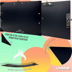 Aluminum 11x17 Clipboard A3 Metal Stainless Hangable Clipboards with 3 Clips Art Pen Holder Extra Large Clip Board for Business Medical Professionals Workshop (Black, A3)