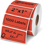 iEager 2x1 Inch Thermal Labels, Red Rectangle Thermal Printer Stickers, Durable Shipping Label Printer Sticker for Barcode, Name, Address, 1000 Labels/Roll
