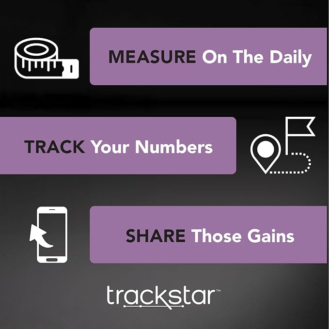 Trackstar Smart Digital Weight Scale | 440 lb Weight Capacity | Trackstar Monitoring App | Bluetooth iOS & Android Compatible | Measure, Track, and Share Results