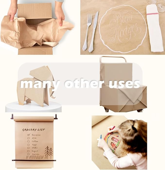 PerkHomy 24" x 1,440" (120') Lake Blue Kraft Paper Roll for Craft Bulletin Board Paper Art Table Covering Crafting Gift Wrapping Bouquet Packing Parcel 80GSM 55LB (Lake Blue, 24" x 120')
