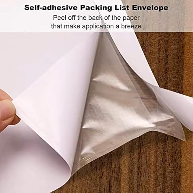 500PCS Packing Slip Pouches 9.5"x 13.4" Fit For 9.5"x 12" inch Packing List Envelopes,Self-Adhesive Mailing/Shipping Pouch Enclosed Bags for Packing Slips/Invoice/Labels Lettter Envelope Mailers