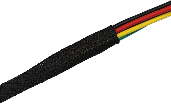 30ft PET Expandable Sleeving Wire Cable Sleeve (1/2", Black)