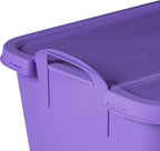 Life Story 6 Pack Light Duty Stackable Storage Bin, 55 Quart Home Organizer, Versatile Lightweight Locking Bins with Carrying Handles, Purple