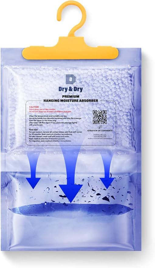 Dry & Dry 90 Packs [Net 14.1 Oz/Pack] Moisture Absorbers for Home, Basement & Bedroom - Small Dehumidifiers