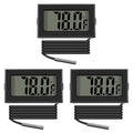 3pcs Black Digital LCD Thermometer Temperature Monitor with External Probe for Fridge Freezer Refrigerator Aquarium (Fahrenheit)