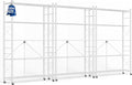 ALANNG 40" W Foldable 5-Tier Storage Shelves with Wheels, Adjustable & Removable Metal Rack, Heavy Duty Rolling Organizer for Kitchen, Garage, Closet, Pantry, and Office (White,3 Pack)