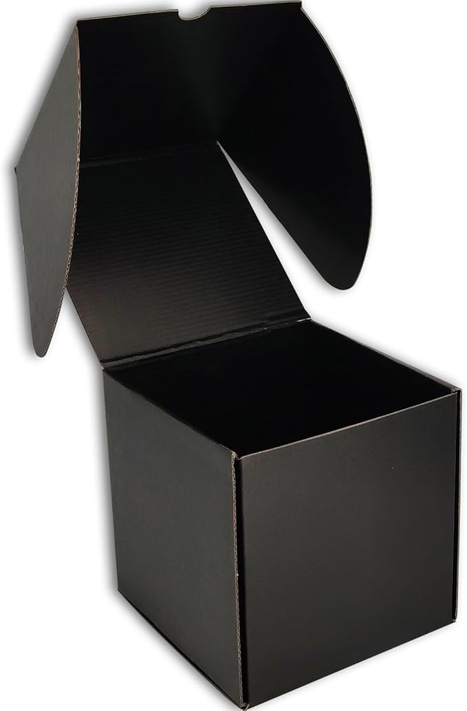 6x6x6 inches Small Shipping Boxes Set of 20 - Black Mailer Corrugated Cardboard Boxes for Shipping Packaging Mailing Products