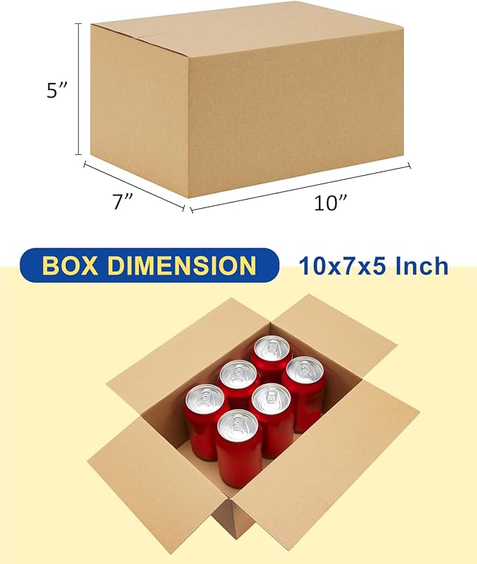 40-Pack-Small-Shipping-Boxes-10x7x5, Corrugated-Cardboard-Boxes-for-Packaging-Small-Business, Brown-Boxes-Mailers