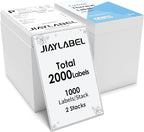4x6 Thermal Shipping Label Paper for Thermal Label Printer Fanfold Printable USPS Address Mailing Stickers Big Packing White 1000 Labels/Stack, 2 Stacks, Total 2000PCS