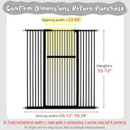 Lumizone Extra Tall Pet Gate 55.12" High Pressure Mounted 55.12"-59.24" Extra Wide (9 Sizes) 1.37" Gap for Cat Dog Stairs Doorway Hallway No Drilling Auto-Close (55.12"-59.24" W, Black)