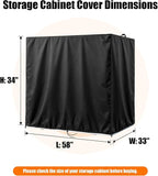 Kasla Storage Cabinet Cover, Outdoor Chest Storage Waterproof Cover, Weatherproof Cabinets Covers for Kitchen Patio Garden Backyard - 58"Lx33"Wx34"H