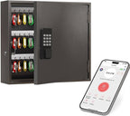 WeHere Smart Key Lock Box, Wall Mounted Key Cabinet with 90 Key Tags, Bluetooth App Control, OTP & Password Unlock, Wi-Fi Remote Unlock (Bridge Required), Steel Key Safe for Office Home Business