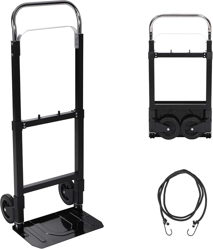 RedSwing Dolly Cart Folding Hand Truck, Portable Convertible Dolly Heavy Duty, Foldable Collapsible Cart for Moving Luggages, Warehouse, Office, Home, 180Lbs Load Capacity