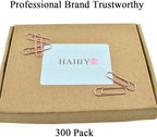 HAHIYO Paper Clips Sturdy 1.1 inches Length 300 Pack Paperclips Heavy Duty Tight Grip Rust Proof Reusable Metal Bright Rose Gold for Home Office School