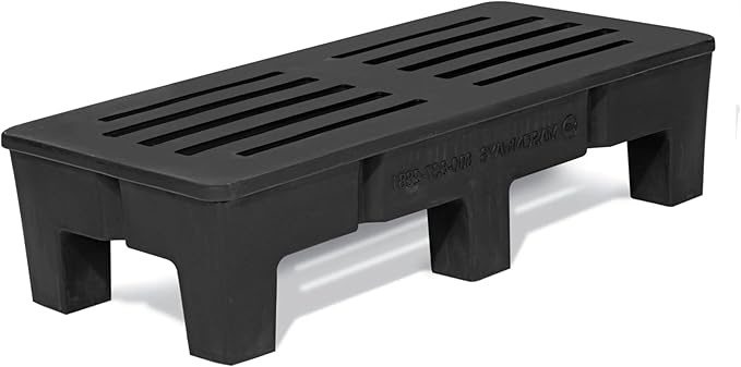 PolyMight Heavy-Duty Plastic Poly Dunnage Rack for Warehouses and Commercial Industrial Storage 48" x 22" x 12" with 2000 lb Capacity | For Wareshouse, Storage, and Merchandising