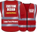 BeautyWill Custom Logo Safety Vest Class2 High Visibility Reflective Vest Breathable Construction Vest