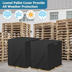 Pallet Cover, Waterproof Heavy Duty Pallet Covers Fits Large Pallets Up to 53" x 53" x 75", Fade Resistant Cargo Turnover Cover With Zipper