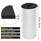 Adhesive Foam Padding Roll Closed Cell Sponge Neoprene Insulation Board Foam Sheet Pad with Sticky Back for Anti Vibration, Anti-Slip, DIY Crafts, Gaskets, Cosplay, Costume(12x118x1/2 inch)