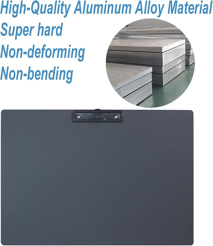 Acocony 11x17 Clipboard Aluminium with Pen Holder Extra Large Clipboard Landscape Super Hard 11 x 17 Clipping Board Black Pack of 1