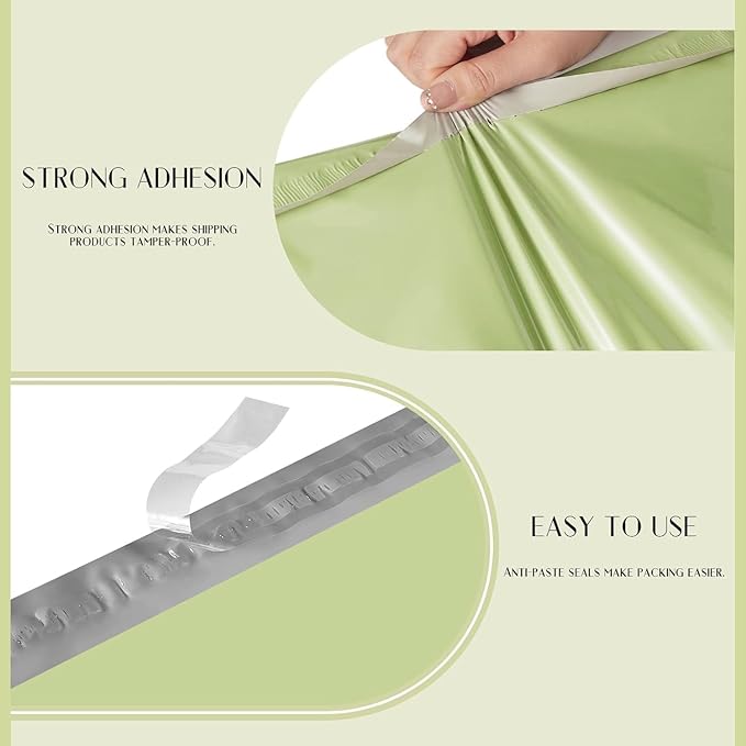 Metronic Poly Mailers 14.5X19 500Pack, Strong Adhesive Shipping Envelopes for Clothing, Waterproof Shipping Bags for Small Businesses, Flexible Mailers Poly Bags Packaging Bags,Avocado Green