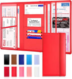 LINTRU Car Registration and Insurance Holder Trifold, Oversized Fit with Reinforced Construction, Matte PU Leather Vehicle Glove Box Organizer for Documents, Car Accessories for Men and Women