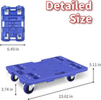 Furniture Dolly, Furniture Movers Dollies Heavy Duty,Large Moving Dolly Cart with 4 Wheels,24in-16in Hand Truck Folding Cart,360° Swivel Wheels Mute Portable 660lb Capacity,2 Pack,Blue