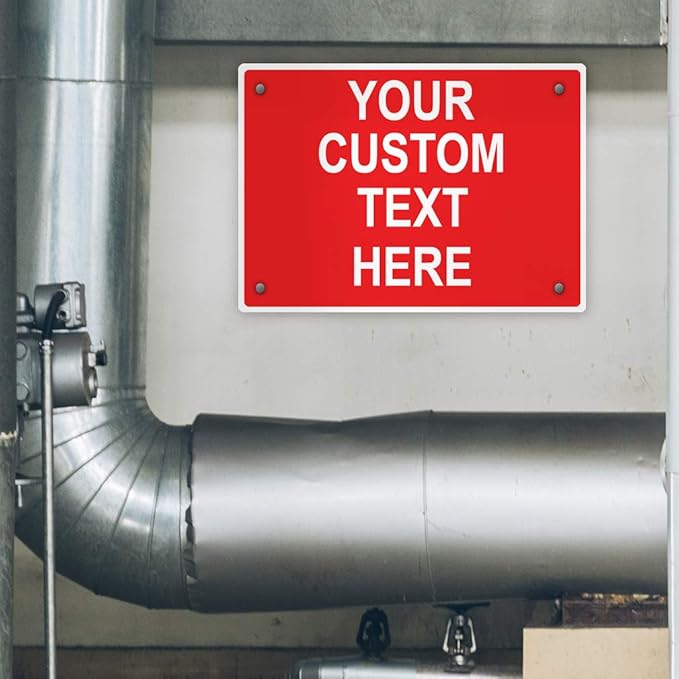 Aluminum Weatherproof Metal Sign Multiple Sizes Custom Personalized Text Here Red White Danger Horizontal Street Signs 14x10Inches