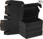 PATIKIL 6 x 4 x 1.6 Inch Shipping Boxes, 30 Pack Color Corrugated Cardboard Box Cute Carton Boxes Literature Mailer for Mailing Packaging Small Business Gift Storage, Black