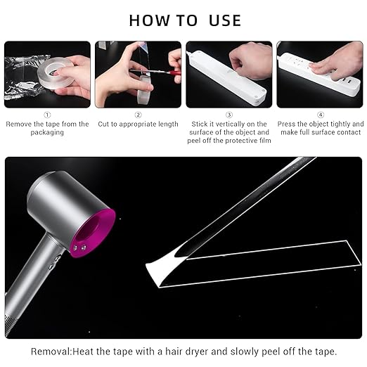 3 Rolls Double Sided Tape Heavy Duty, Nano Tape, Transparent Adhesive Tape, Traceless Adhesive Tape,Clear Mounting Tape,Removable, Washable, Suitable for Carpets, Photo Walls, 9.85FT Per Roll