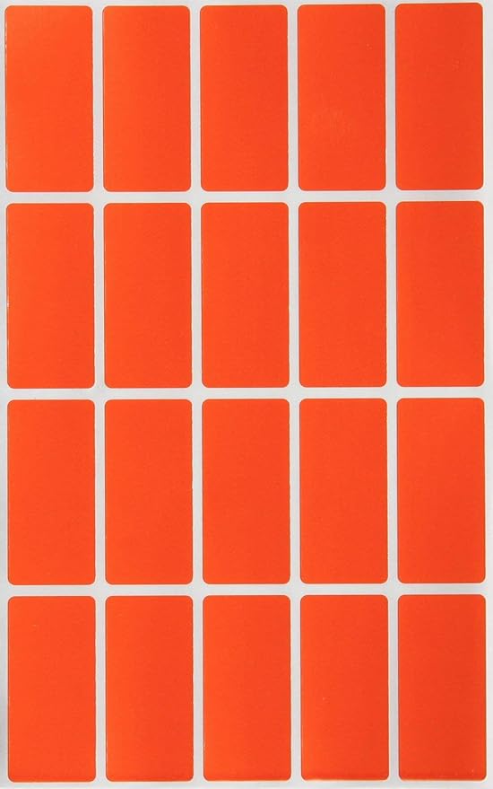 Royal Green Colored File Stickers 1.57 inch x 0.75 inch - Orange Color Code Label Rectangular (40 mm x 19mm) 300 Pack