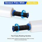Stretch Film, RAZCC Stretch Wrap Industrial Strength, Shrink Wrap for Pallet Wrap, Heavy Duty Clear Plastic Wrap with Handles, Moving Wrapping Plastic Roll, 15" x 1000 Ft Per Roll, 60 Gauge, 3 Pack
