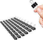 Small Binder Clips, 48 Pack, 3/4 Inch, Standard 19mm, Black, Capacity 0.31 Inch, Mini Paper Clips, Fold Clamp, Office and School Supplies