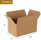 25 pack Shipping Boxes 10x7x5 inch Cardboard Box Mailers, Kraft Corrugated Mailer Cardboard Shipping Mailers For Small Business, Mailing, Packing and Storage
