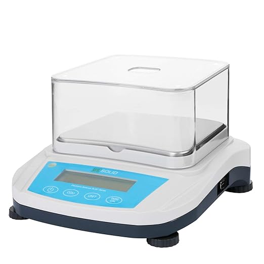 U.S. Solid Precision Lab Scale 1000g x 0.01g- High Precision Analytical Balance w/USB and RS232 Interface, Detachable Draft Shield, Calibration Weight,100-240 VAC