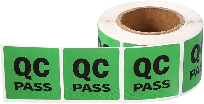 PATIKIL 360 Pcs 1 Roll QC Pass Labels, 1.5 Inch Square Inventory Control Adhesive Round Labels Food Service Quality Control Stickers for Warehouse Management Inspection, Green
