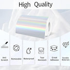 2x4 Inch Holographic Thermal Labels, Silver Direct Thermal Stickers Label, Self-Adhesive Glitter Thermals Printer Sticker Labels, Perforation Line Design- 200Pcs/ 1 Roll