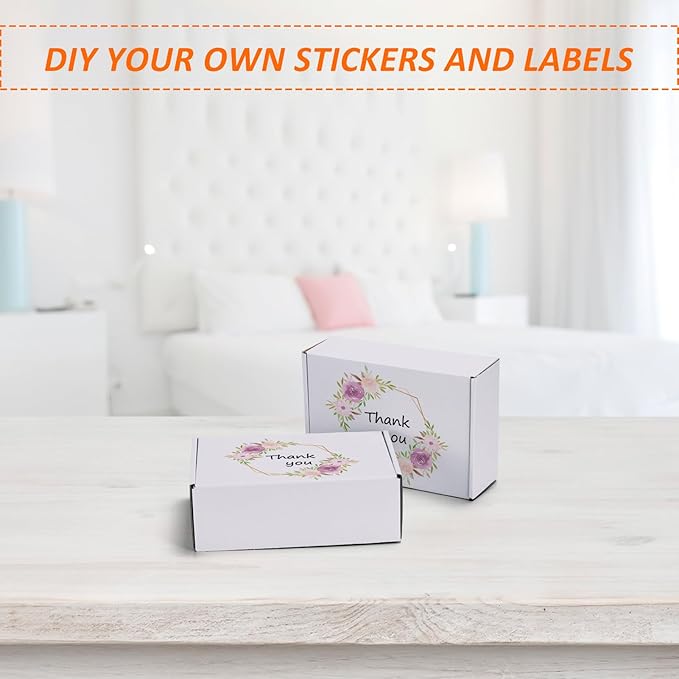 HORLIMER 9x6x3 Shipping Boxes Set of 30, White Corrugated Cardboard Mailer Box for Packing Small Business