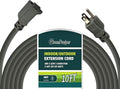 10 FT 12 Gauge Extension Cord Outdoor, Heavy Duty Weatherproof & Flame Retardant Black 3 Prong Power Cord, Outside for Garden & Lawn, 15 Amps 1875 Watts 125 VAC 12AWG SJTW, UL Listed