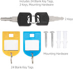 Amazon Basics 24-Key Position Cabinet Key lock Box, Silver, 12.5"D x 8.5"W x 2.45"H