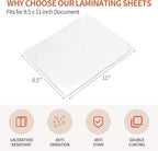 Anti-Static Thermal Laminating Pouches 9x11.5 Inches, Holds 8.5 x 11 Inch Sheets,5mil 100Pcs Hot Laminate Films, Clear Laminator Papers, Letter Size Lamination Sheets(Anti-Static 5Mil-100)