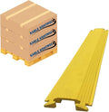 Kable Kontrol Drop Over Floor Cord Cover – 36” Inch Long 1 Channel Cable or Wire Protector – 140 Pcs Bulk Pack - Rubber Ramp for Indoor and Outdoor Use – Yellow