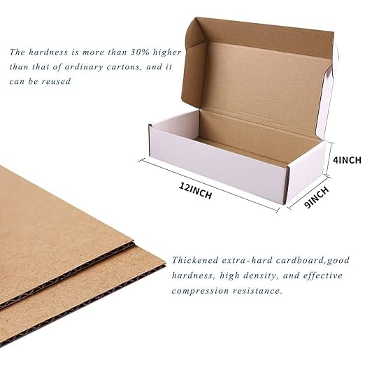 Shipping Boxes, 12''x9''x4'' Which is Anti-Impact Come with Exquisite Sealing Label.Suitable E-Commerce Packaging, Shipping Packaging.