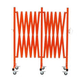 GYMTIME Expandable Metal Barricade, Portable Safety Barrier with Casters, Flexible Mobile Security Gate, Adjustable Traffic Fence for Shopping Mall, School, Warehouse, Orange, 16 Feet