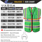 Reflective Mesh Safety Vest for Men Women with 5 Pockets and Zipper Front High Visibility Mesh Vest Hi Vis Construction Work Vest,Meets ANSI/ISEA Standards(EK175-Green-S)