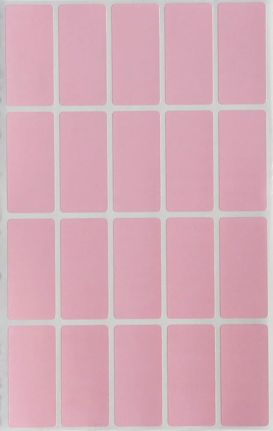 Royal Green Rectangular Pastel Pink Label Stickers Craft Adhesive Rectangles 40mm x 19mm (1.57 inch x 0.75) Great for Envelope Seals - 300 Pack