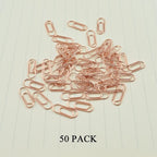 HAHIYO Paper Clips Sturdy 0.59 inches Length 50 Pack Mini Paperclips Heavy Duty Tight Grip Rust Proof Reusable Metal Bright Rose Gold for Home Office School