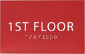 6" X4" 1st Floor Sign - ADA Compliant Tactile Graphics Grade 2 Braille Text Wall Sign| Directional Assistance, Floor Number Sign for Office, Schools, Hospitals, Apartments