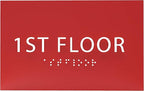 6" X4" 1st Floor Sign - ADA Compliant Tactile Graphics Grade 2 Braille Text Wall Sign| Directional Assistance, Floor Number Sign for Office, Schools, Hospitals, Apartments